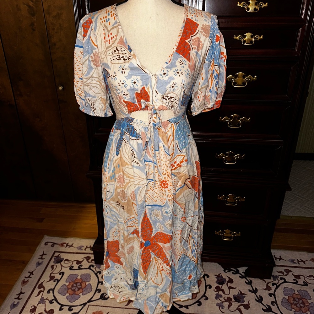Band of the Free Floral Print V-Neck Dress Size XS NWT